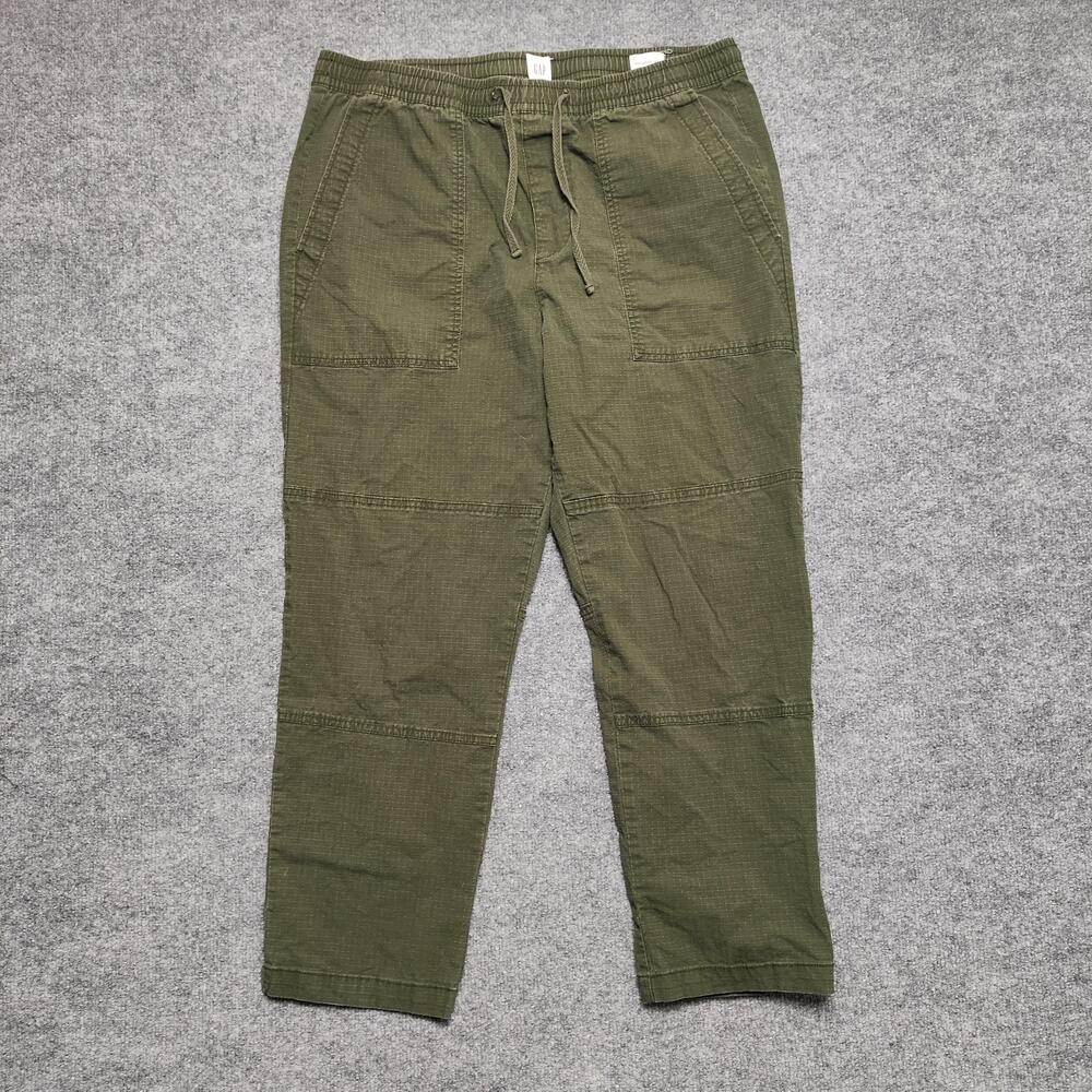 Gap Pants Mens L Green Easy Ripstop Jogger Relaxed Fit Casual Cotton Drawstring